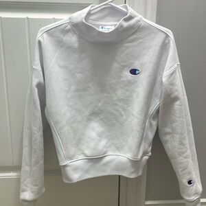 Champion cropped thick sweatshirt ladies medium white